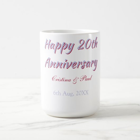 Mug Joyeux 20e anniversaire DE MARIAGE NOM MARON VIOLE (Centre)