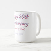 Mug Joyeux 20e anniversaire DE MARIAGE NOM MARON VIOLE (Devant droit)