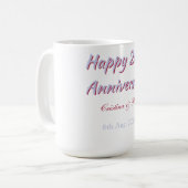 Mug Joyeux 20e anniversaire DE MARIAGE NOM MARON VIOLE (Devant gauche)