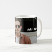 Mug Joyeux 20e anniversaire simple photo ajouter nom d (Devant droit)