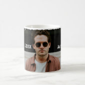Mug Joyeux 20e anniversaire simple photo ajouter nom d (Centre)