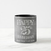 Mug Joyeux 25e anniversaire sur tableau craie (Centre)