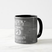 Mug Joyeux 25e anniversaire sur tableau craie (Devant droit)