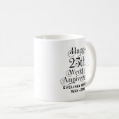 Mug Joyeux 25ème anniversaire de Mariage Typographie n (Devant droit)
