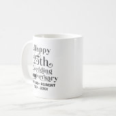 Mug Joyeux 25ème anniversaire de Mariage Typographie n (Devant gauche)