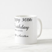 Mug Joyeux 30e anniversaire ajouter nom date élégant s (Devant droit)