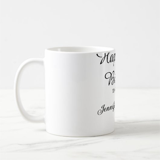 Mug Joyeux 30e anniversaire ajouter nom date élégant s (Gauche)