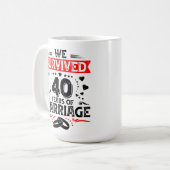 Mug Joyeux 40e anniversaire de mariage couples anniver (Devant gauche)