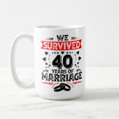 Mug Joyeux 40e anniversaire de mariage couples anniver (Gauche)