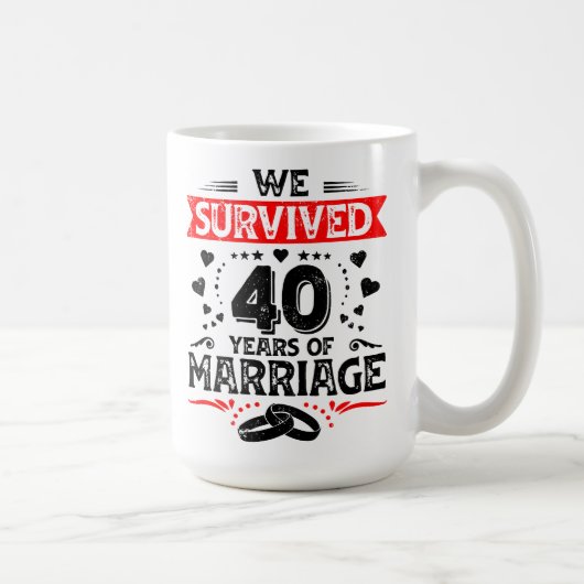 Mug Joyeux 40e anniversaire de mariage couples anniver (Droite)