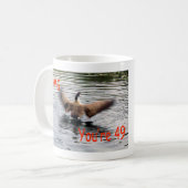 Mug Joyeux 49e anniversaire Oie battant (Devant gauche)