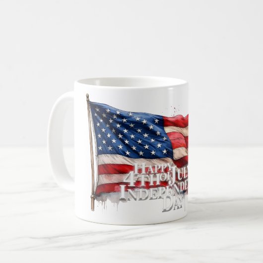 Mug Joyeux 4 juillet - Fête de l'Indépendance (Devant gauche)