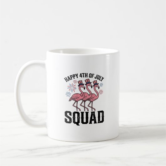 Mug Joyeux 4 juillet Flamingo Squad Vector Design_1 (Gauche)