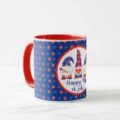 Mug Joyeux 4 juillet Gnomes Rouge Blanc Bleu (Devant gauche)