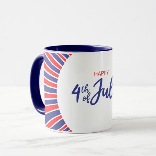 Mug Joyeux 4 juillet radiant (Devant gauche)
