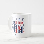 Mug Joyeux 4 juillet rouge blanc et bleu (Devant gauche)