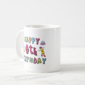 Mug Joyeux 4e anniversaire. 4 ans b-jour. (Devant gauche)