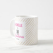 Mug Joyeux 50e anniversaire 50 & fabuleux Typographie  (Devant gauche)