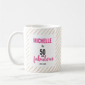 Mug Joyeux 50e anniversaire 50 & fabuleux Typographie  (Gauche)