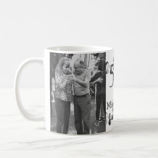 Mug Joyeux 50e anniversaire ajouter nom du couple date (Gauche)