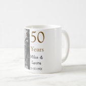 Mug Joyeux 50e anniversaire ajouter nom du couple date (Devant droit)