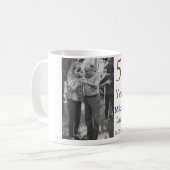 Mug Joyeux 50e anniversaire ajouter nom du couple date (Devant gauche)