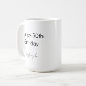 Mug Joyeux 50e anniversaire fête Personnalisé (Devant gauche)