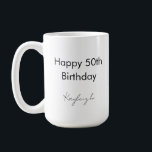 Mug Joyeux 50e anniversaire fête Personnalisé<br><div class="desc">Joyeux 50e anniversaire Custom Coffee Mug que vous pouvez customiser pour toute occasion et événement spécial. Acheter comme cadeau pour quelqu'un spécial ou comme un plaisir pour vous-même</div>