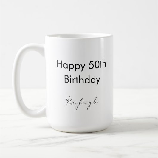 Mug Joyeux 50e anniversaire fête Personnalisé (Gauche)