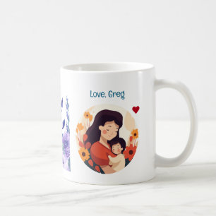 Mug Joyeux 50e anniversaire, maman ! Floral, mère et e