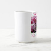 Mug Joyeux 55e anniversaire rose et vert Flower (Centre)
