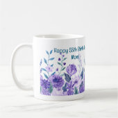 Mug Joyeux 55ème anniversaire, maman ! Floral, mère et (Gauche)
