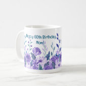 Mug Joyeux 60e anniversaire, maman ! Floral, mère et e (Devant gauche)