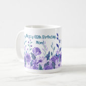 Mug Joyeux 65ème anniversaire, maman ! Floral, mère et (Devant gauche)