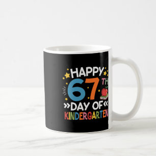 Mug Joyeux 67e jour d'école maternelle Enseignant 67 j