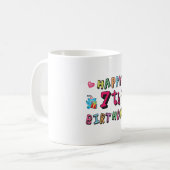 Mug Joyeux 7e anniversaire 7 ans souhaits (Devant gauche)