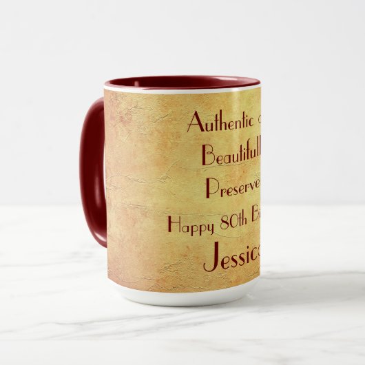 Mug Joyeux 80e anniversaire (Devant gauche)