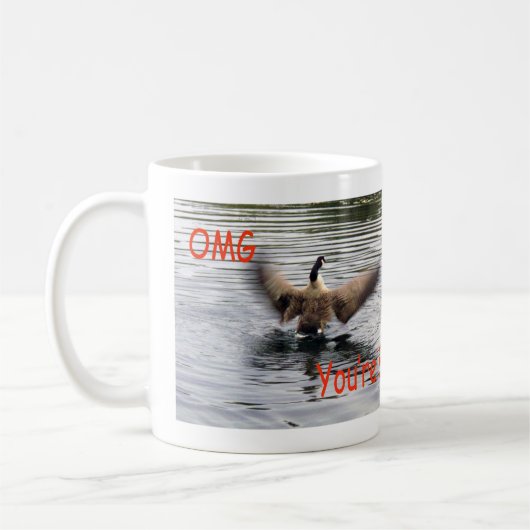 Mug Joyeux 80e anniversaire Oie battant (Gauche)