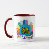 Mug Joyeux 85th anniversaire avec des ballons (Gauche)