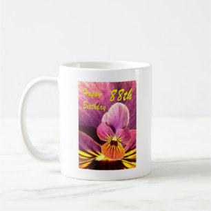 Mug Joyeux 88e Anniversaire Fleur Pensée