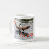 Mug Joyeux 90e anniversaire Oie battant (Devant gauche)