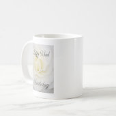 Mug Joyeux 93ème anniversaire Fleur blanche (Devant gauche)