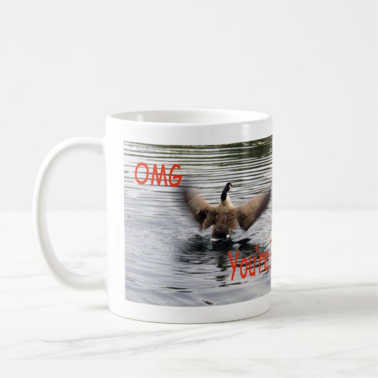 Mug Joyeux 95e anniversaire Oie battant (Gauche)