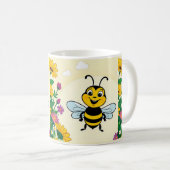 Mug Joyeux Abeille En Fleurs Colorées (Devant droit)