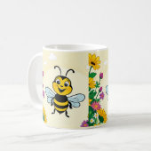 Mug Joyeux Abeille En Fleurs Colorées (Devant gauche)