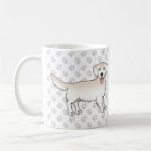 Mug Joyeux Anglais Crème Golden Retriever Chiens et pa (Gauche)