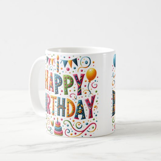 Mug Joyeux anniversaire (Devant gauche)