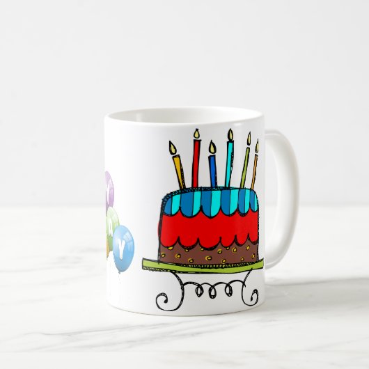 Mug Joyeux anniversaire (Devant droit)