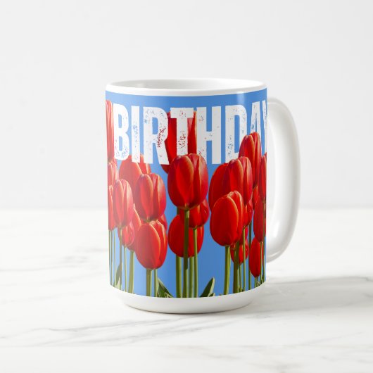 Mug Joyeux anniversaire 15 oz (Devant droit)