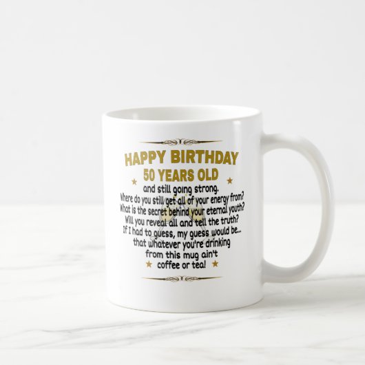 Mug Joyeux anniversaire 50 ans (Droite)
